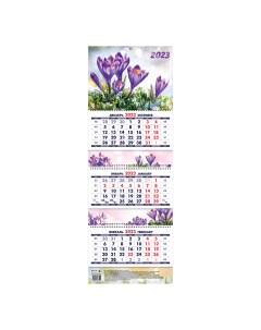 Календарь настенный квартальный Цветы на 2023 год Nd play
