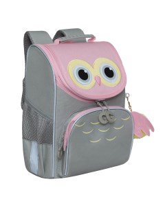 Рюкзак школьный с мешком для обуви серый розовый RAm 284 3 Grizzly