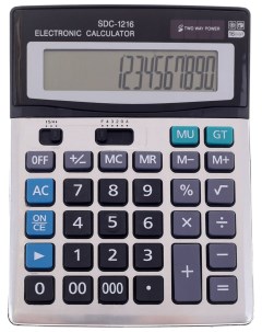 Калькулятор настольный 16 разрядный SDC 1216 двойное питание Sima-land