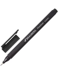 Ручка капиллярная линер Carbon черная 141523 12 шт Brauberg