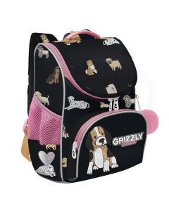 Рюкзак школьный с мешком RAm 384 8 1 черный Grizzly