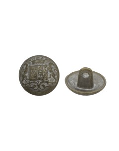 64238 Пуговица Герб 15 мм металлическая цвет матовое серебро 24 шт Протос