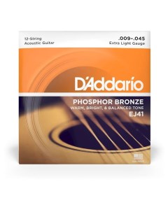 Daddario Ej41 Струны для 12 ти струнной акустической гитары Extra Light 09 45 Nobrand