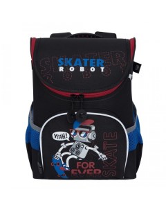 Школьный рюкзак для мальчика черный Skater Robot Grizzly