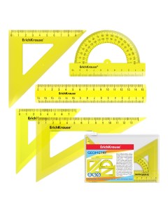 Набор геометрический малый Neon желтый в zip пакете Erich krause