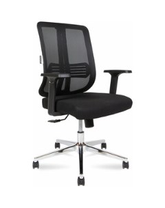 Офисное кресло Tema Chrome LB 2D 216B Chrome B BB база хром черный пластик черная сетка черная ткань Norden