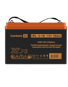 Батарея аккумуляторная HRL 12 100 EX285656RUS 12V 100Ah под болт М6 Exegate