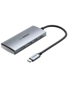 Хаб CM480 USB C to 2x USB 3 1 2xUSB C Grey 30758 Ugreen