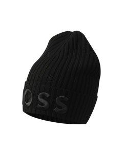 Шерстяная шапка с логотипом бренда Boss
