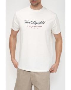 Хлопковая футболка с принтом бренда Karl lagerfeld