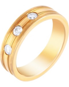 Кольцо с 3 бриллиантами из жёлтого золота Джей ви