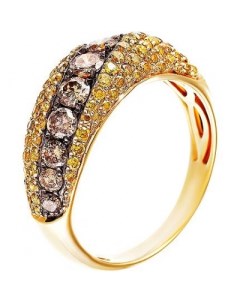 Кольцо с 103 бриллиантами из жёлтого золота Джей ви