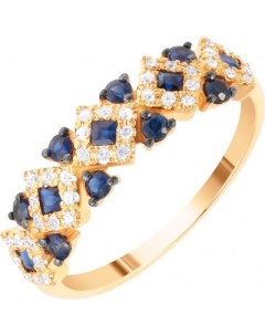Кольцо с сапфирами и бриллиантами из красного золота Джей ви