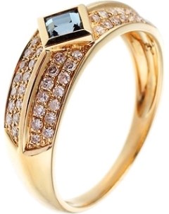 Кольцо с бриллиантами топазом из желтого золота Джей ви
