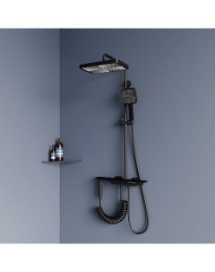 Душевая стойка Shower Panels SP 35 B с термостатом и изливом черная Rgw