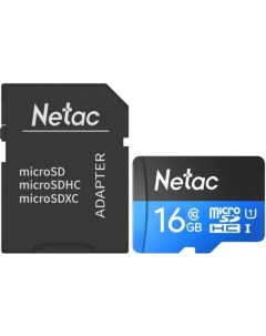 Карта памяти 16Gb microSD ECO Class 10 UHS I A1 адаптер NT02P500ECO 016G R Netac