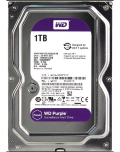 Жесткий диск HDD 1Tb Purple 3 5 5400rpm 64Mb SATA3 WD10EJRX Western digital