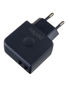 Сетевое зарядное устройство с двумя разъемами USB 2USB черный I4623 Perfeo