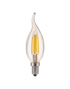 Лампа светодиодная филаментная Е14 4200К 9 Вт 1000 Лм 230 В свеча на ветру прозрачная Elektrostandard