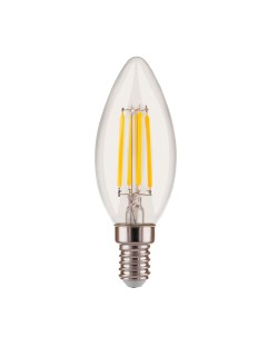 Лампа светодиодная филаментная Е14 4200К 5 Вт 550 Лм 230 В свеча прозрачная Elektrostandard