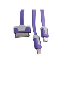 Кабель 30 pin Apple Lightning micro USB USB 0 7 м фиолетовый Promise mobile