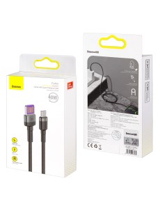 Кабель USB Type C 1M 4A Cafule HW Quick Charging Cable черный CATKLF PG1 IS799240 Baseus