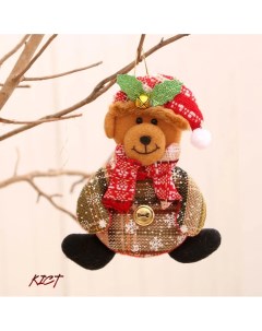 Елочная игрушка Рождественский мишка NM BR 01 1 шт разноцветный Kict