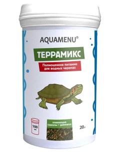 Корм для рептилий Aquamenu Террамикс гранулы и гаммарус 19 шт по 100 мл Аква меню