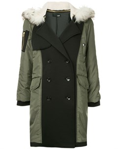 Frei ea пальто с капюшоном с меховой оторочкой 36 зеленый Frei ea