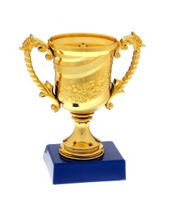 Кубок 058 наградная фигура золото подставка пластик 12 2 х 10 3 х 6 5 см Командор