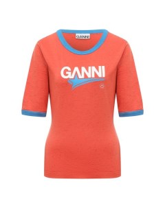 Хлопковая футболка Ganni