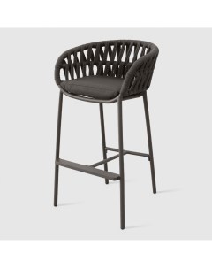 Барное кресло Drop антрацит с тёмно коричневым 57х56х104 см Drigani