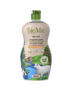 Гипоаллергенное эко средство для мытья посуды овощей и фруктов BIO CARE Концентрат МАНДАРИН 450 мл Biomio