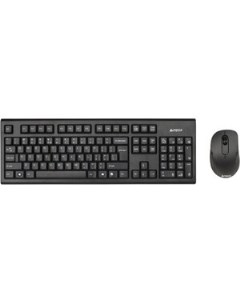 Комплект клавиатура и мышь 7100N клав черный мышь черный USB беспроводная A4tech
