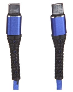 Дата кабель Type C Type C 3А тканевая оплетка синий УТ000024524 Mobility