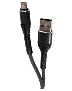 Дата кабель USB microUSB 3А тканевая оплетка черный УТ000024532 Mobility