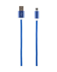 Дата кабель USB micro USB 2 метра нейлоновая оплетка синий УТ000014163 Red line