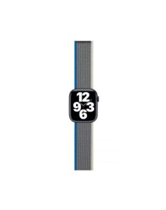Ремешок нейлон для Apple watch 38 40 41 mm Blue Grey Red line