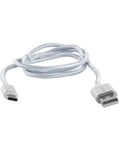 Дата кабель USB Type C 2 0 нейлоновая оплетка серебристый УТ000011693 Red line