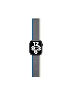 Ремешок нейлон для Apple watch 42 44 45 49 mm Blue Grey Red line