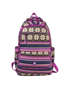 Рюкзак молодежный Фиолетовые узоры канвас 47х32х14 см 227069 Brauberg