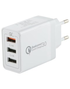 Сетевое зарядное устройство Tech 3 USB QC 3 0 модель NQC 3A белый УТ000015723 Red line