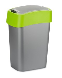 Контейнер для мусора FLIP BIN серебристый зеленый 10л Curver