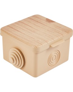 Распределительная коробка открытая 65x65x50 мм 4 ввода IP54 цвет сосна Tdm