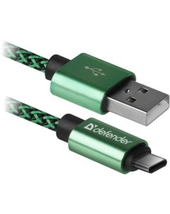 Кабель Type C 1м USB09 03T PRO круглый зеленый 87816 Defender