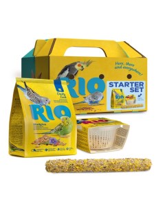 Корм для птиц Стартовый набор владельца волнистого попугайчика корм 500г травка и лакомство Rio