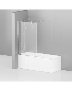 Шторка на ванну Liberta 90х155 профиль хром стекло прозрачное Cezares