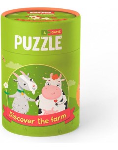 Игровой набор 2 3 элемента Кто живет на ферме пазлы и карточки с заданиями Mon puzzle