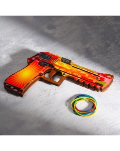 Сувенир деревянный Пистолет резинкострел оранжевый Дарим красиво