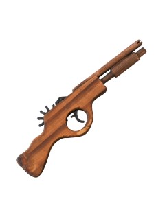 Игрушка деревянная стреляет резинками Пистолет 2 2x27x8 см Nobrand